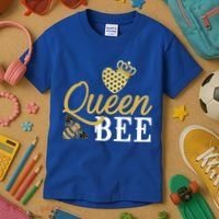 Queen Bee Crown Gift Beekeeper Valentine's Day Funny Gift Kids T-Shirt thumb 3