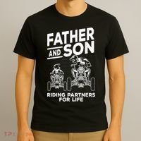 Quad Bike Father And Son Riding Partners For Life ATV T-Shirt thumb 3