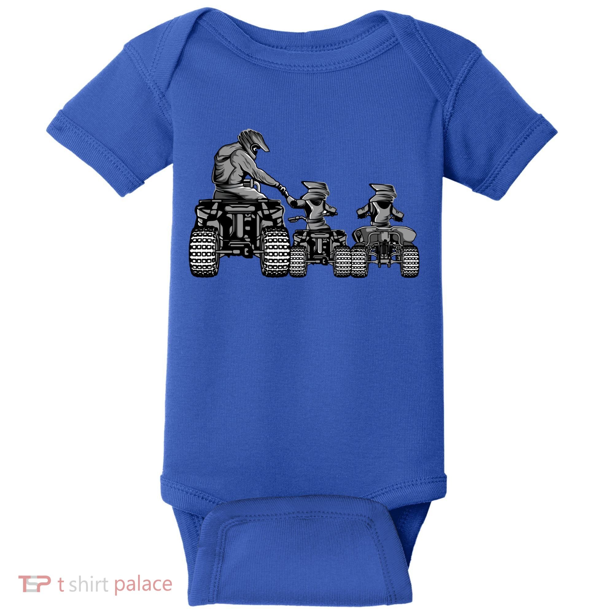 Quad Bike Father And Son Four Wheeler Atv Gift Baby Bodysuit