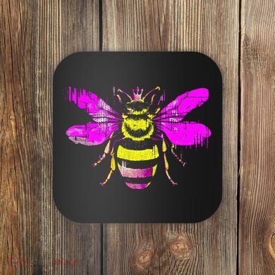 Queen Bee Honey Bee Vintage Coaster