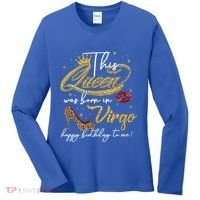 Queen Born In Virgo Funny Gift August September Birthday Great Gift Women's Long Sleeve Shirt thumb 0