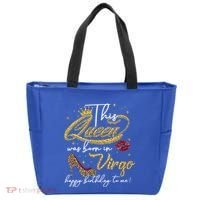 Queen Born In Virgo Funny Gift August September Birthday Great Gift Tote Bag thumb 0