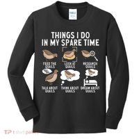 Quail Bird Lover Things I Do In My Spare Time Quail Kids Long Sleeve Shirt thumb 0