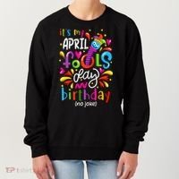 Queen Born On April 1st April Fools Day Birthday Women's Sweatshirt thumb 0