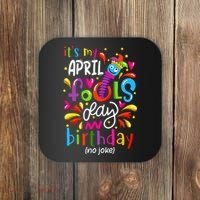 Queen Born On April 1st April Fools Day Birthday Coaster thumb 0