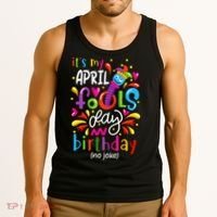 Queen Born On April 1st April Fools Day Birthday Tank Top thumb 3