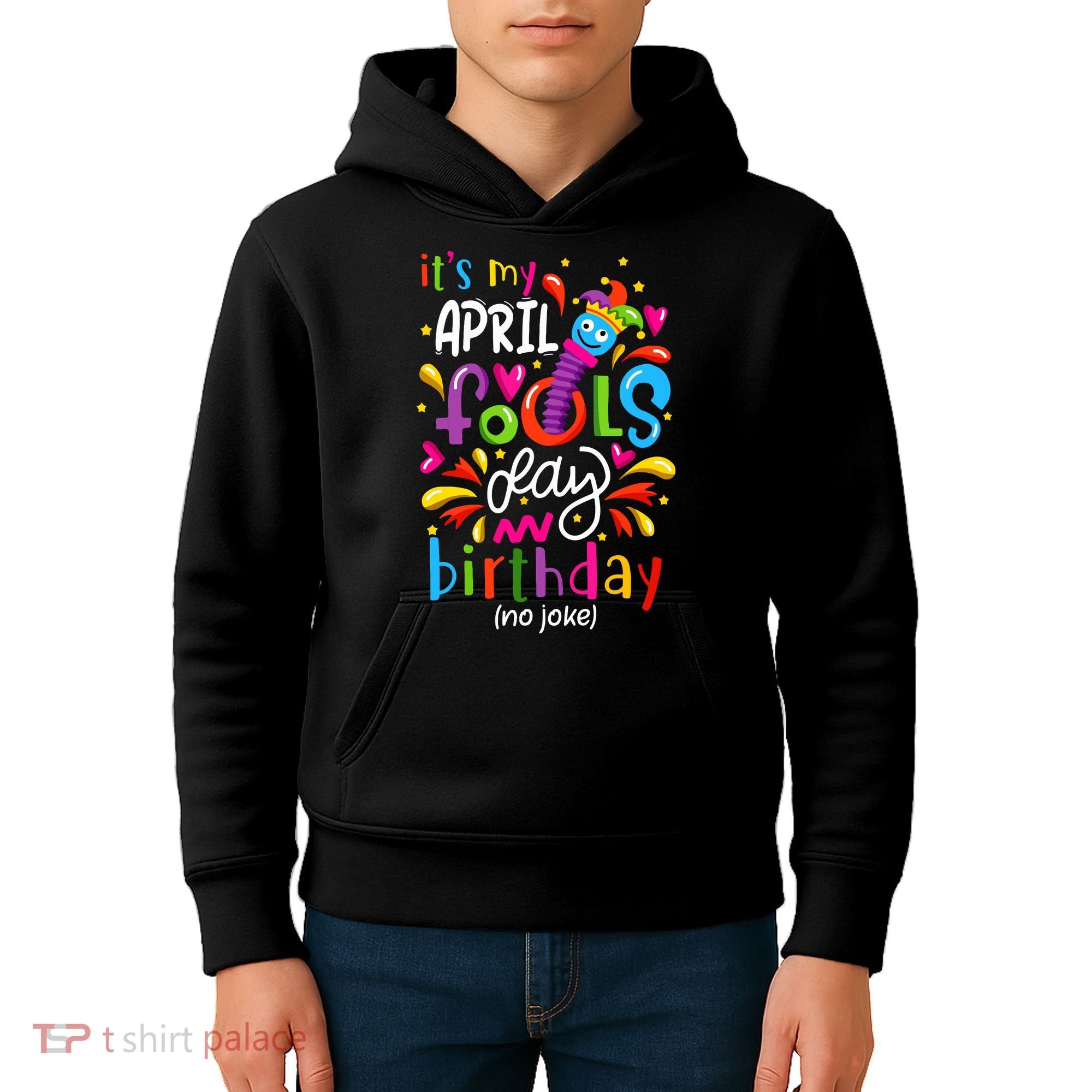 Queen Born On April 1st April Fools Day Birthday Kids Hoodie