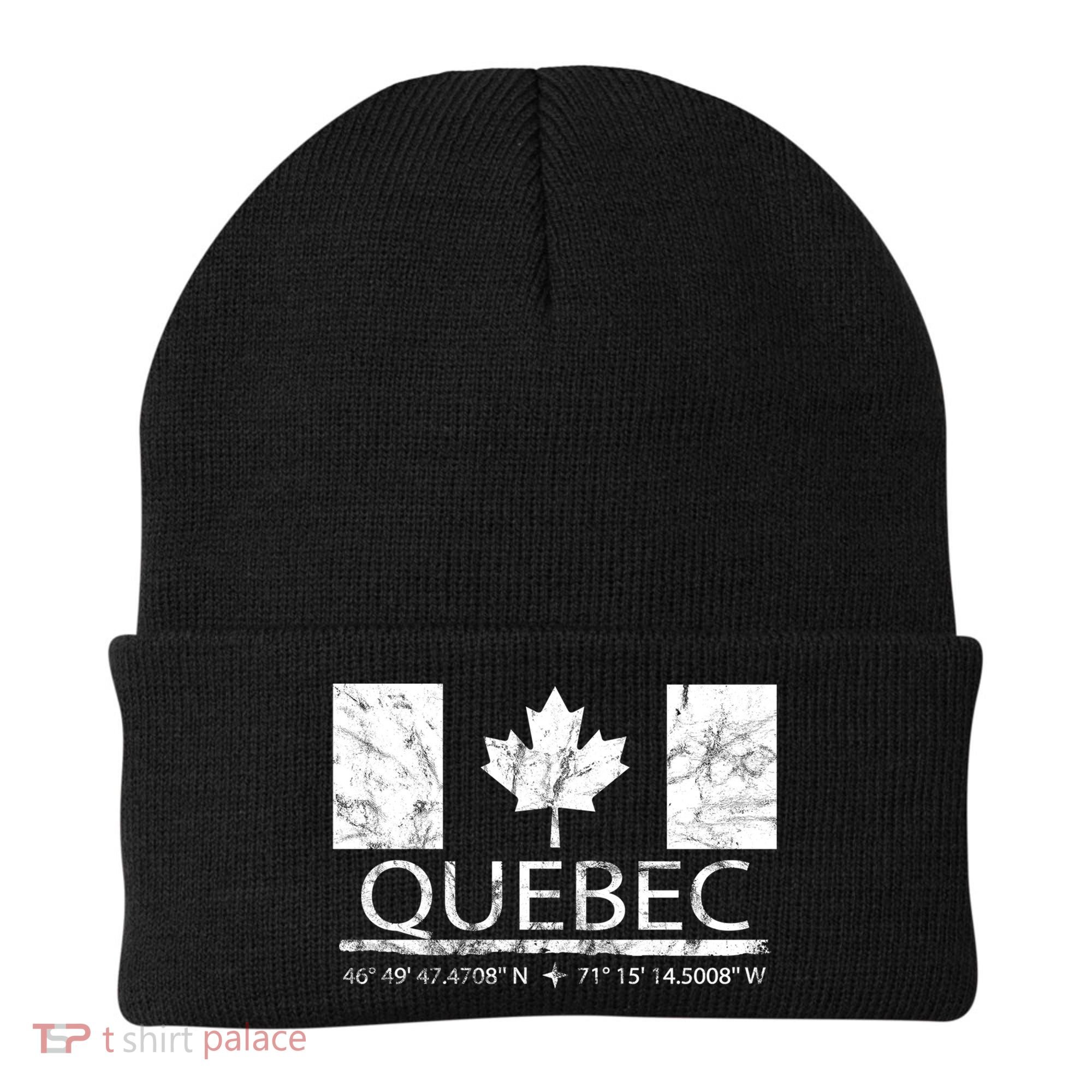 Quebec City Canadian Flag Travel To Quebec Meaningful Gift Beanie