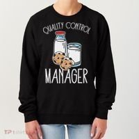 Quality Control Manager Food Safety Funny Milk And Cookie Women's Sweatshirt thumb 0