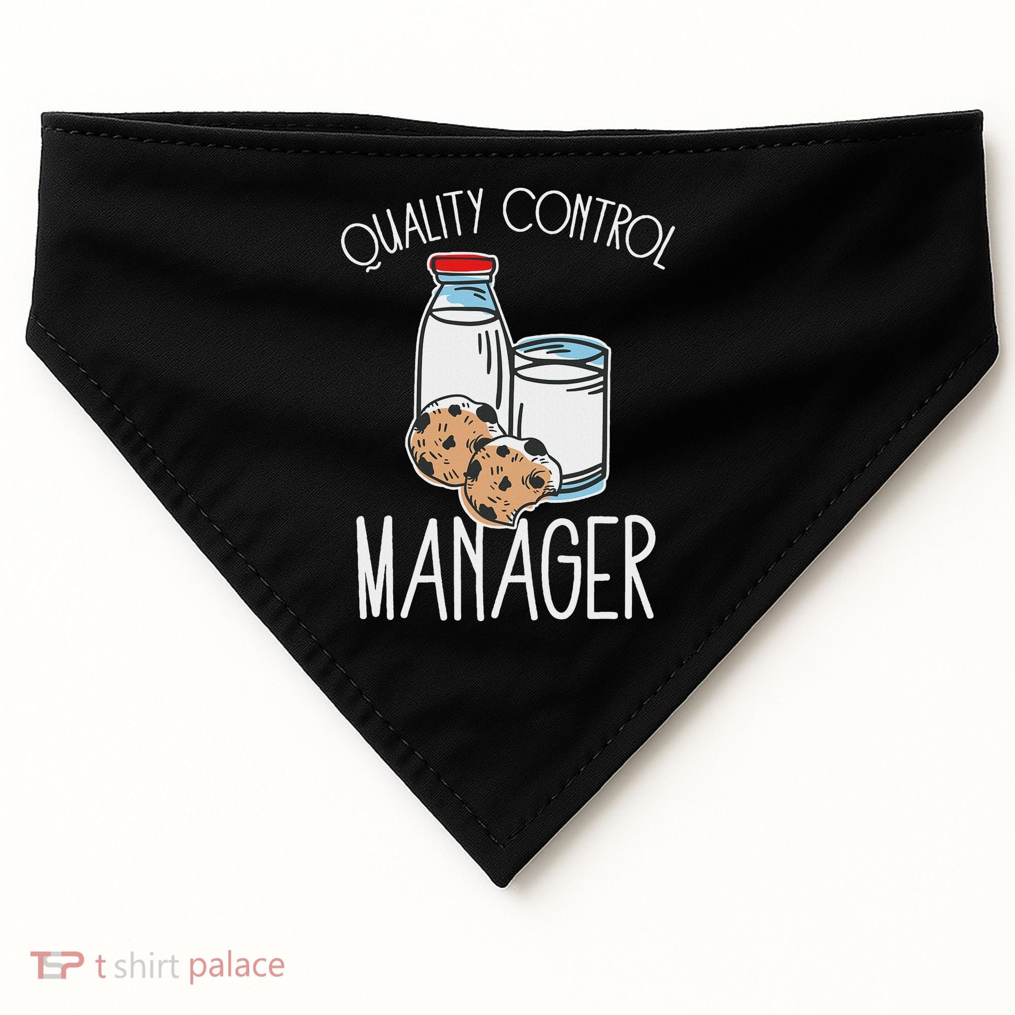 Quality Control Manager Food Safety Funny Milk And Cookie USA-Made Doggie Bandana