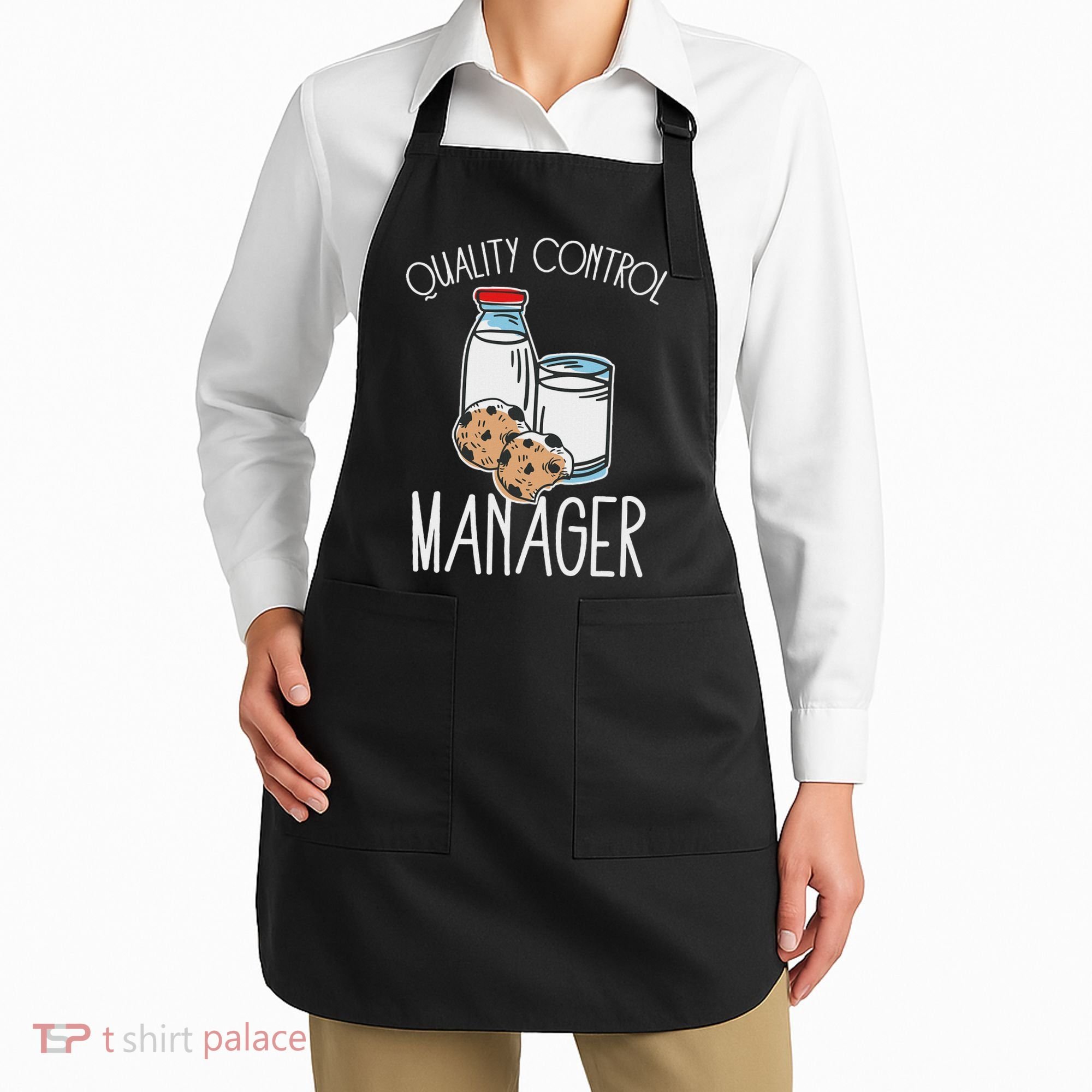 Quality Control Manager Food Safety Funny Milk And Cookie Apron