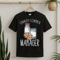 Quality Control Manager Food Safety Funny Milk And Cookie T-Shirt thumb 2