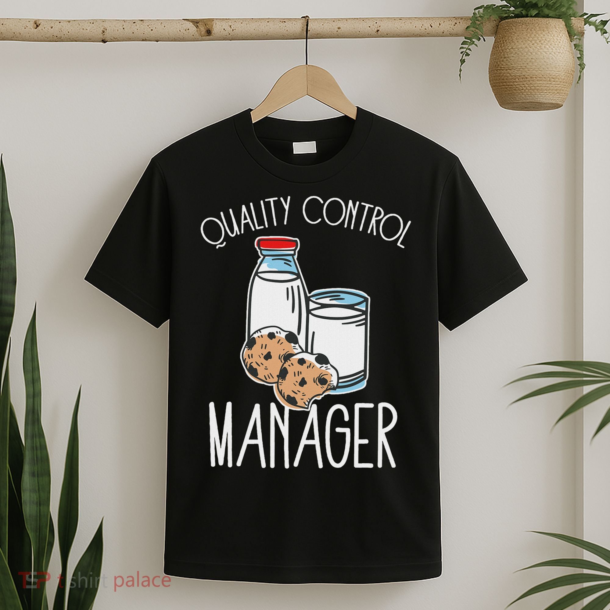 Quality Control Manager Food Safety Funny Milk And Cookie T-Shirt