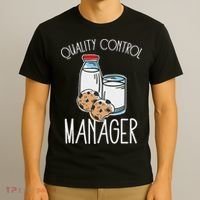 Quality Control Manager Food Safety Funny Milk And Cookie T-Shirt thumb 3