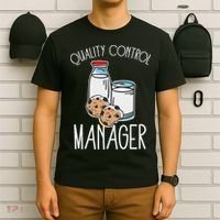Quality Control Manager Food Safety Funny Milk And Cookie T-Shirt thumb 6