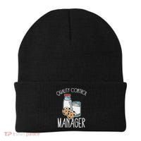 Quality Control Manager Food Safety Funny Milk And Cookie Beanie thumb 0