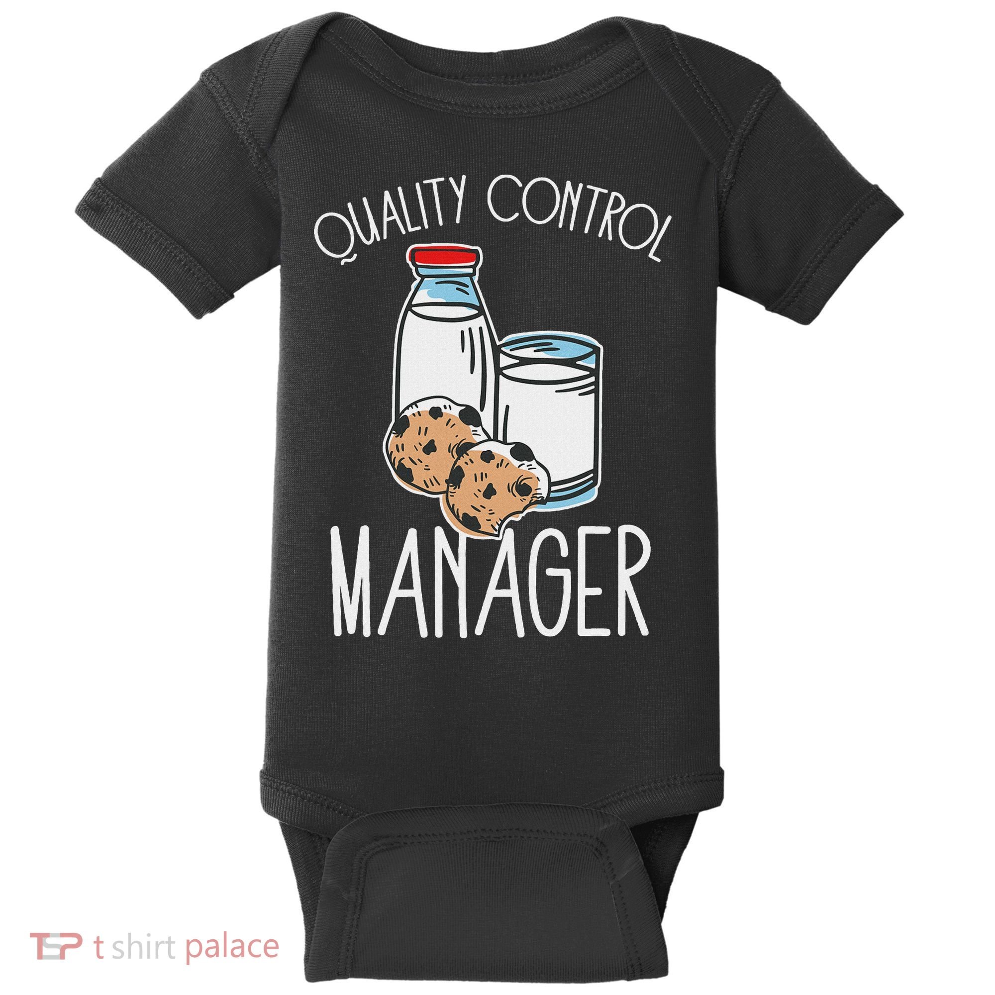 Quality Control Manager Food Safety Funny Milk And Cookie Baby Bodysuit