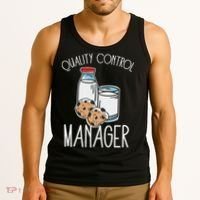 Quality Control Manager Food Safety Funny Milk And Cookie Tank Top thumb 3