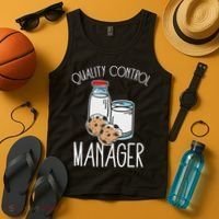 Quality Control Manager Food Safety Funny Milk And Cookie Tank Top thumb 4