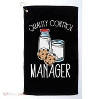 Quality Control Manager Food Safety Funny Milk And Cookie Golf Towel thumb 0