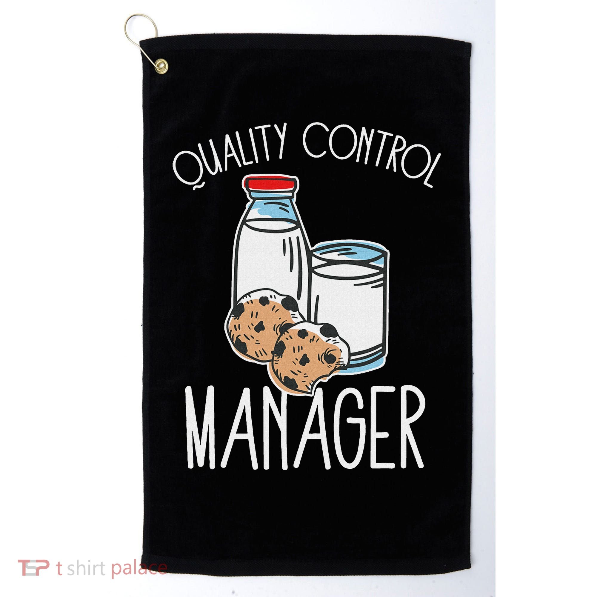Quality Control Manager Food Safety Funny Milk And Cookie Golf Towel