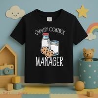 Quality Control Manager Food Safety Funny Milk And Cookie Toddler T-Shirt thumb 3