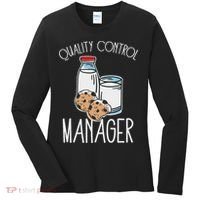 Quality Control Manager Food Safety Funny Milk And Cookie Women's Long Sleeve Shirt thumb 0