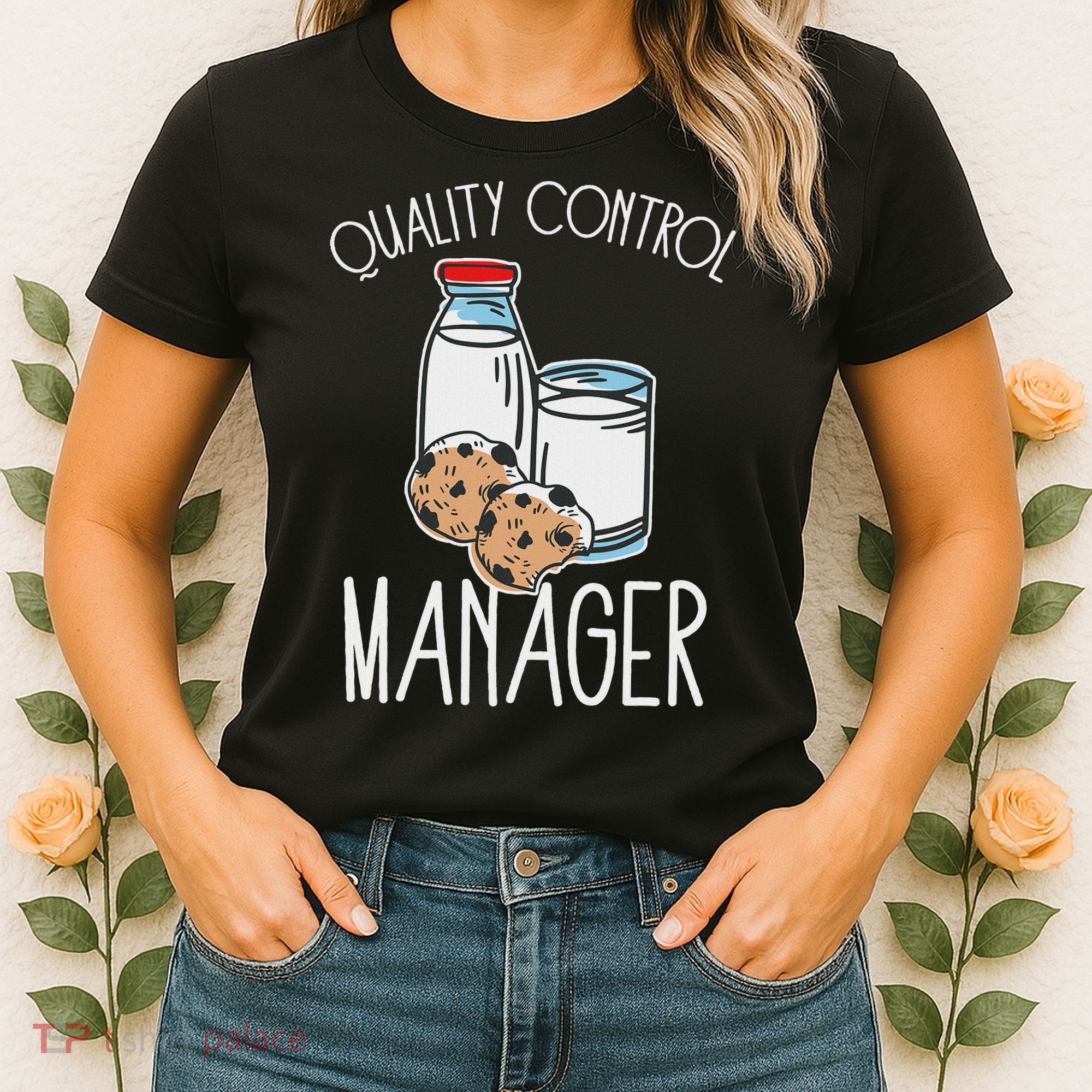 Quality Control Manager Food Safety Funny Milk And Cookie Women's T-Shirt