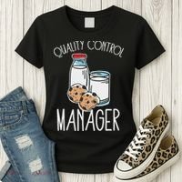 Quality Control Manager Food Safety Funny Milk And Cookie Women's T-Shirt thumb 3