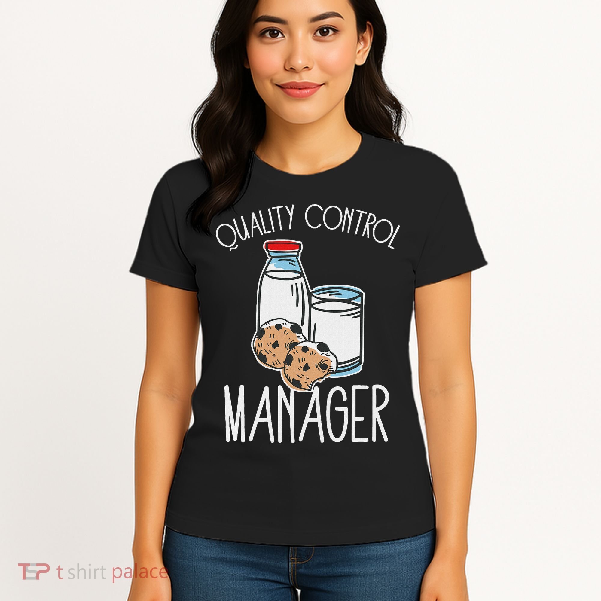 Quality Control Manager Food Safety Funny Milk And Cookie Women's T-Shirt
