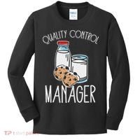 Quality Control Manager Food Safety Funny Milk And Cookie Kids Long Sleeve Shirt thumb 0