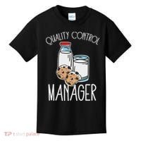 Quality Control Manager Food Safety Funny Milk And Cookie Kids T-Shirt thumb 0