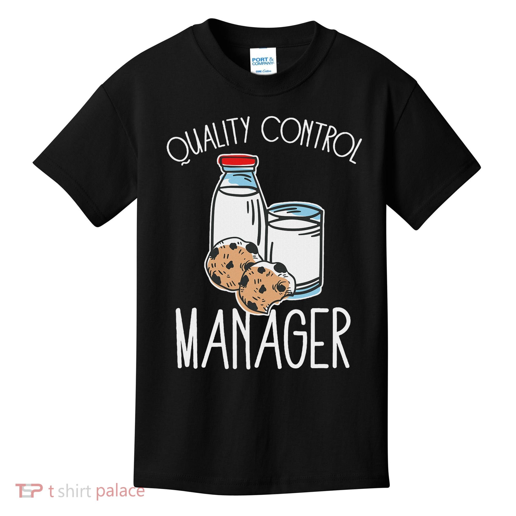 Quality Control Manager Food Safety Funny Milk And Cookie Kids T-Shirt