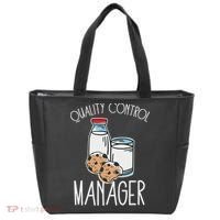 Quality Control Manager Food Safety Funny Milk And Cookie Tote Bag thumb 0