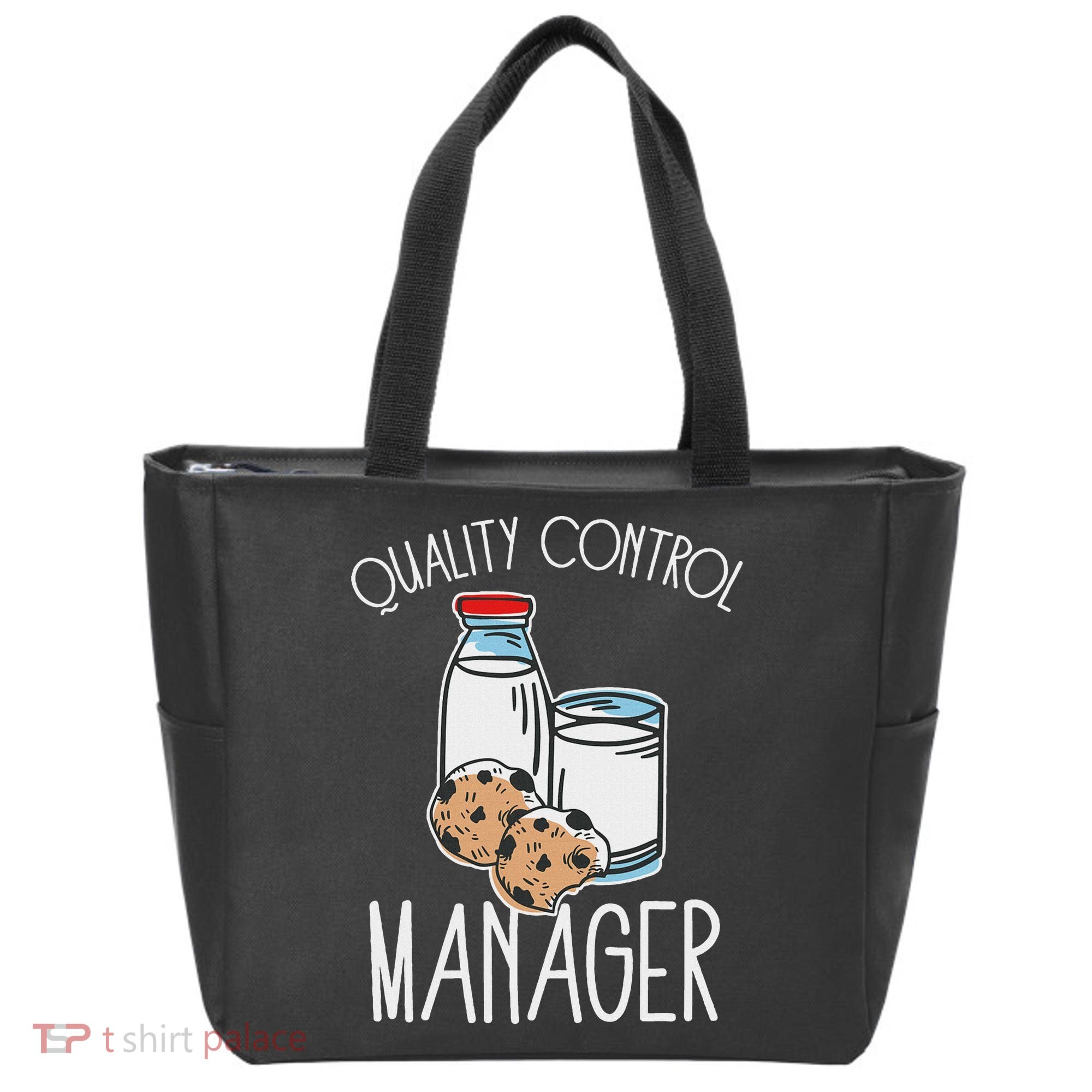 Quality Control Manager Food Safety Funny Milk And Cookie Tote Bag