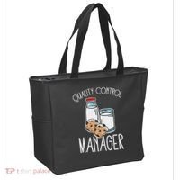 Quality Control Manager Food Safety Funny Milk And Cookie Tote Bag thumb 2