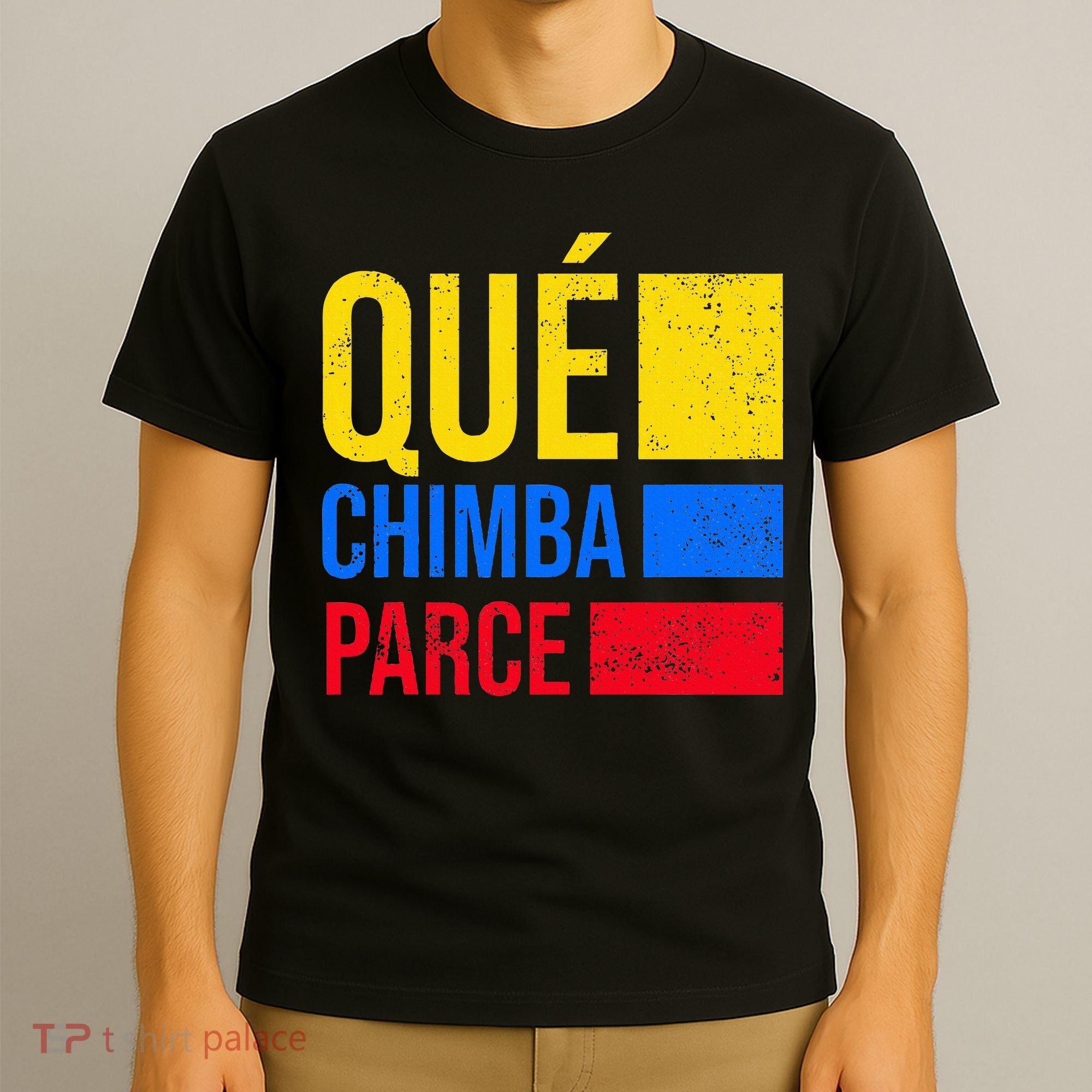 Qué Chimba Parce Colombia Flag Retro Vintage Colombian Slang T-Shirt