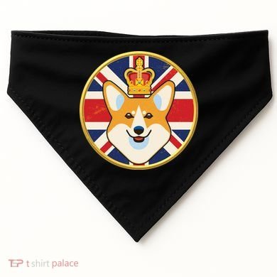 Queen Corgi Platinum Jubilee Emblem USA-Made Doggie Bandana