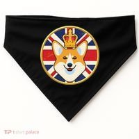 Queen Corgi Platinum Jubilee Emblem USA-Made Doggie Bandana thumb 0