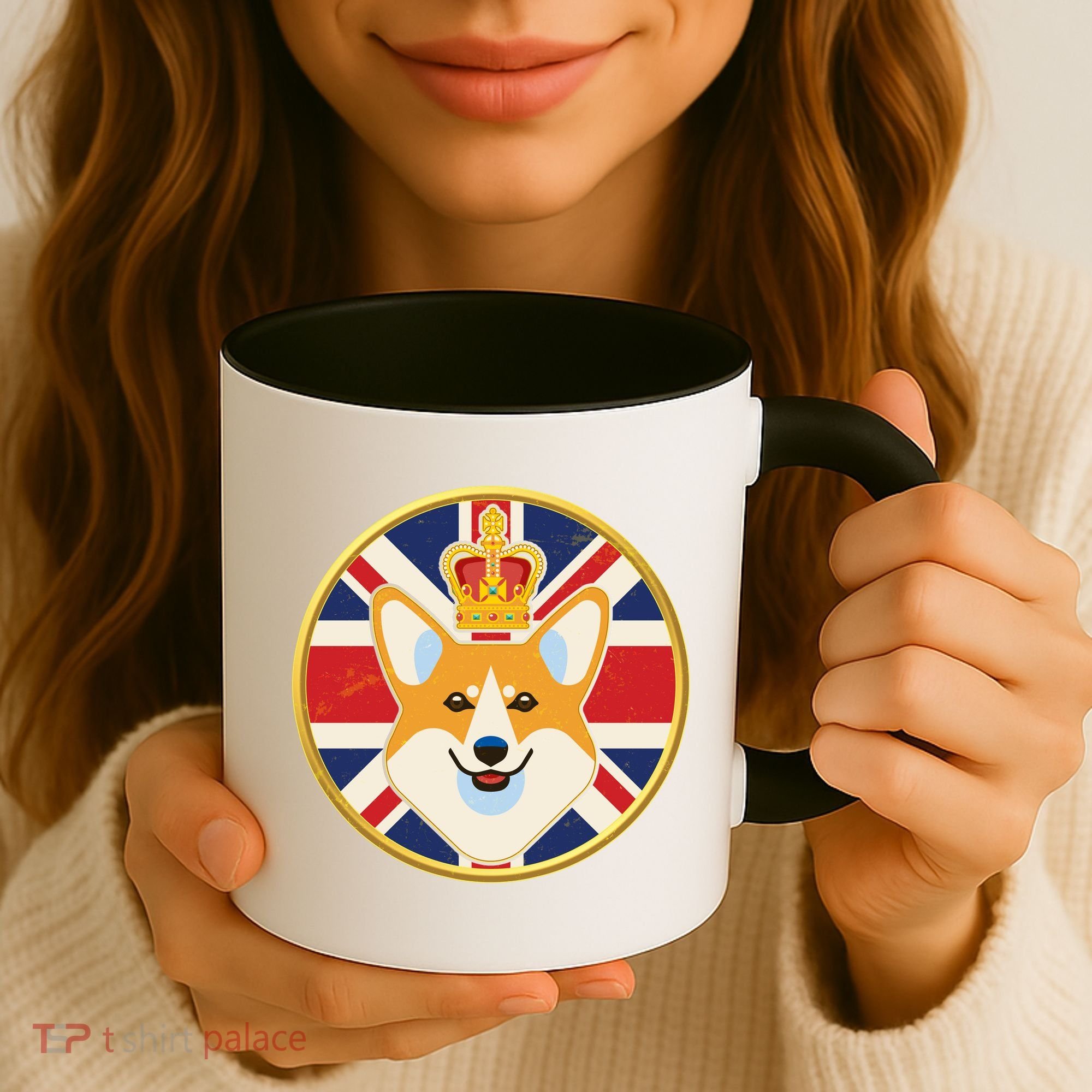 Queen Corgi Platinum Jubilee Emblem Coffee Mug