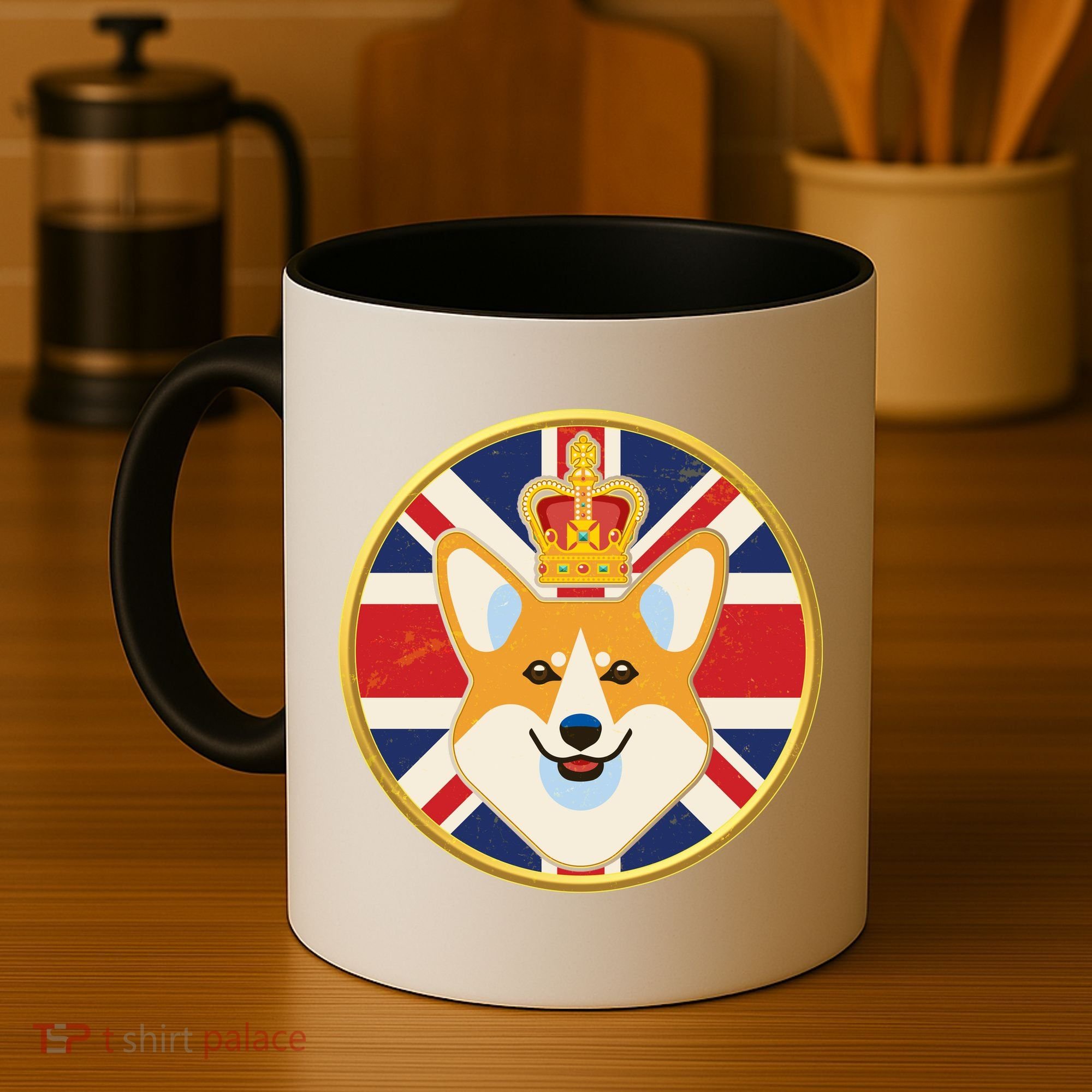 Queen Corgi Platinum Jubilee Emblem Coffee Mug