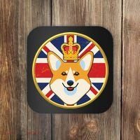 Queen Corgi Platinum Jubilee Emblem Coaster thumb 0