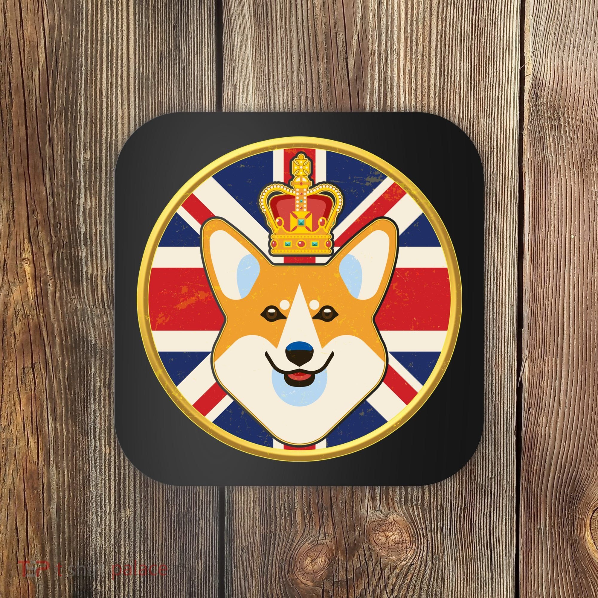 Queen Corgi Platinum Jubilee Emblem Coaster