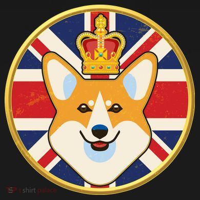 Queen Corgi Platinum Jubilee Emblem Drawstring Bag