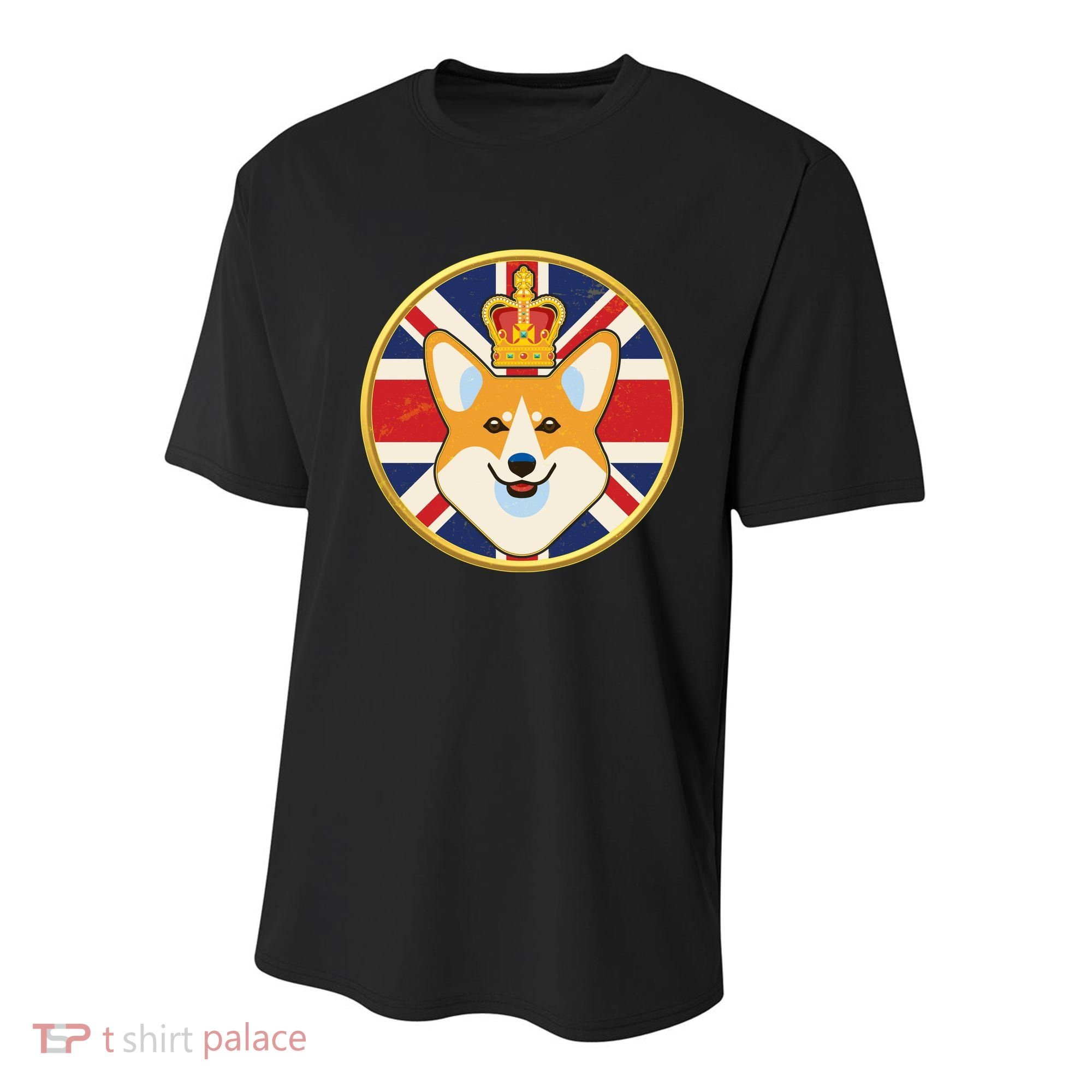 Queen Corgi Platinum Jubilee Emblem Youth Performance Sprint T-Shirt