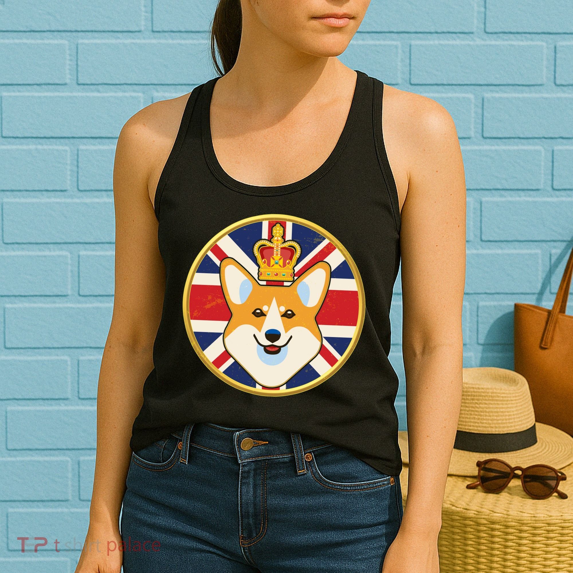 Queen Corgi Platinum Jubilee Emblem Women's Tank Top