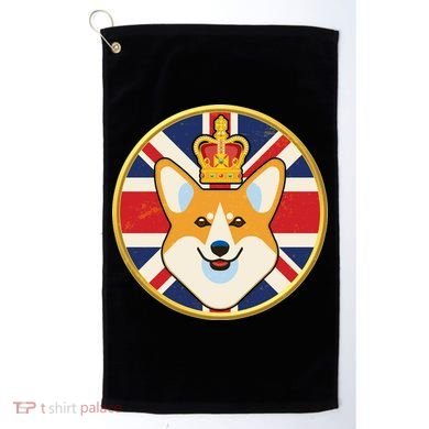 Queen Corgi Platinum Jubilee Emblem Golf Towel