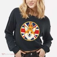 Queen Corgi Platinum Jubilee Emblem Cropped Pullover Crew thumb 2