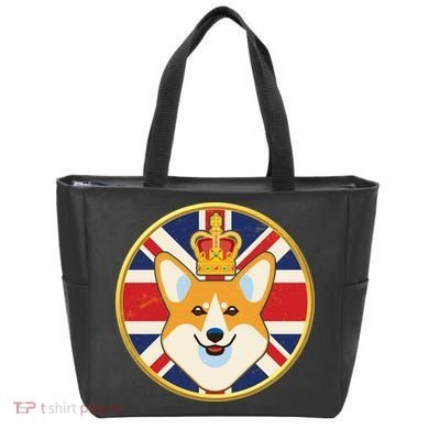Queen Corgi Platinum Jubilee Emblem Tote Bag