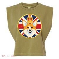 Queen Corgi Platinum Jubilee Emblem Garment-Dyed Women's Muscle Tee thumb 0